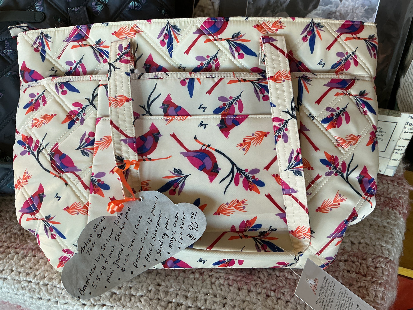 Artist start tote bag - bird design