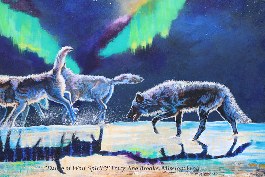 "Dance of Wolf Spirit" Original Acrylic Painting By Tracy Ane Brooks