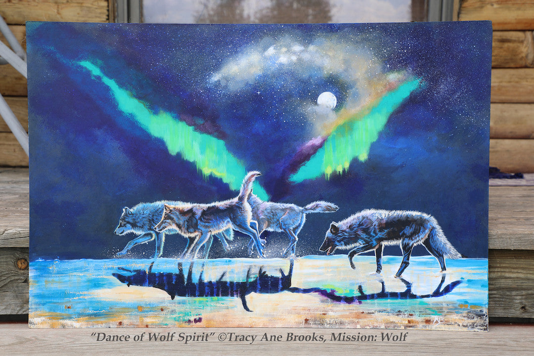 "Dance of Wolf Spirit" Original Acrylic Painting By Tracy Ane Brooks